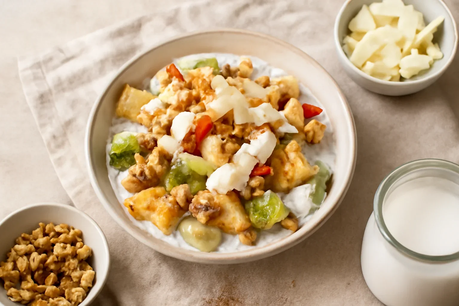 Salată de fructe cu nucă de cocos