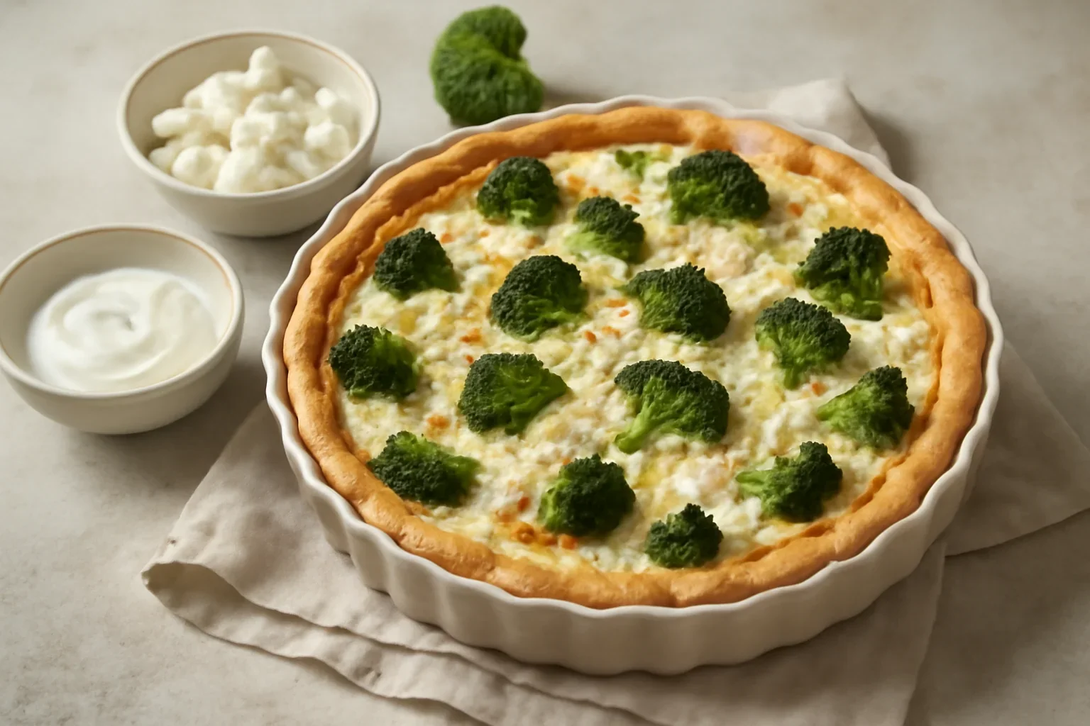 Quiche cu broccoli si telemea