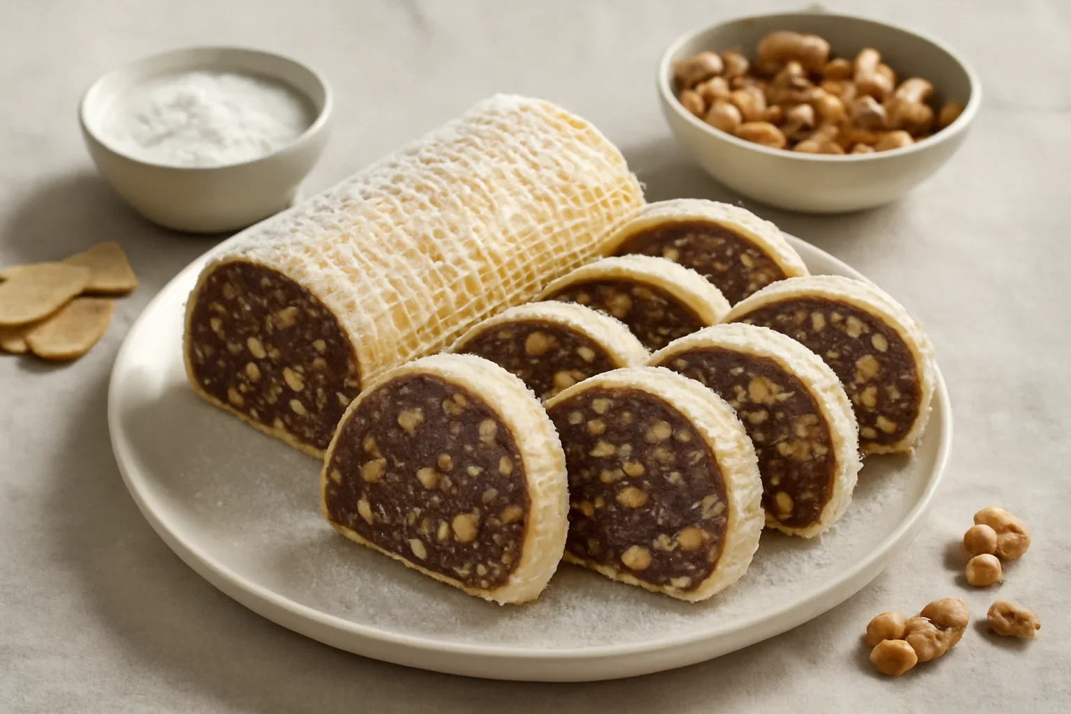 Salam de biscuiti cu foi de napolitana