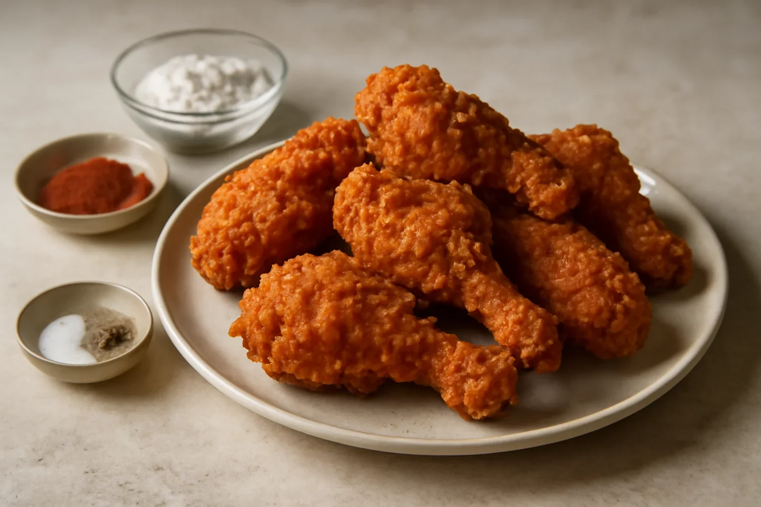 Pui prăjit gen KFC – rețeta de pulpe în crustă crocantă și picantă