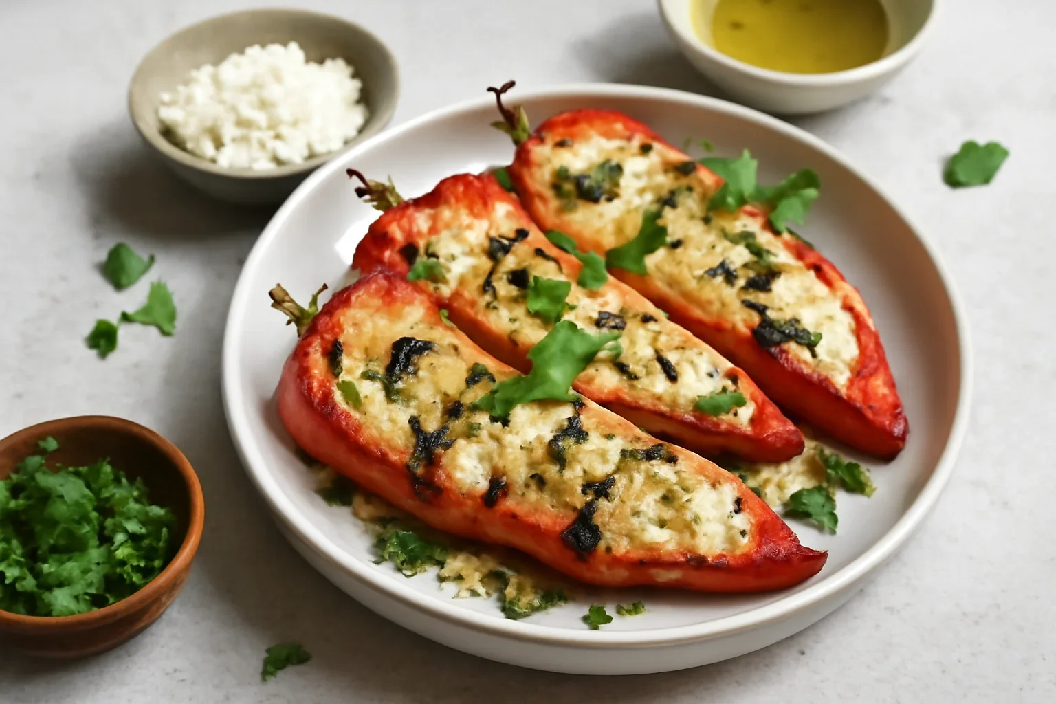 Ardei kapia umpluți cu brânză feta, la airfryer, rețetă video