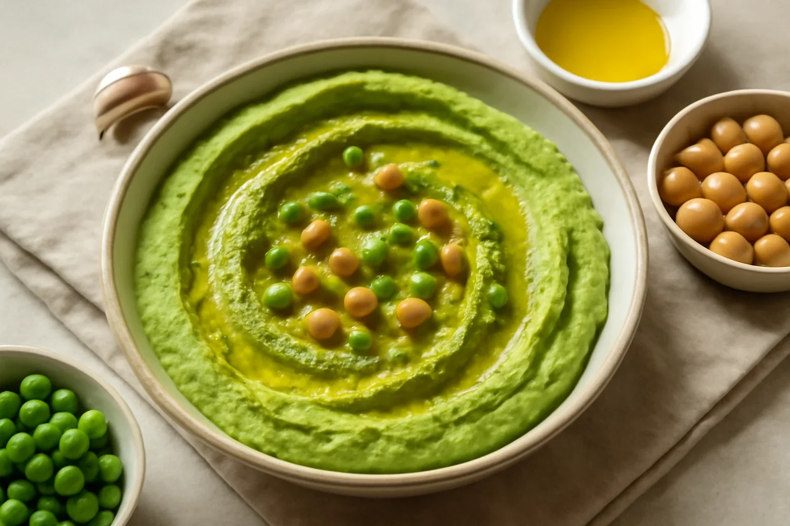 Hummus cu mazare verde