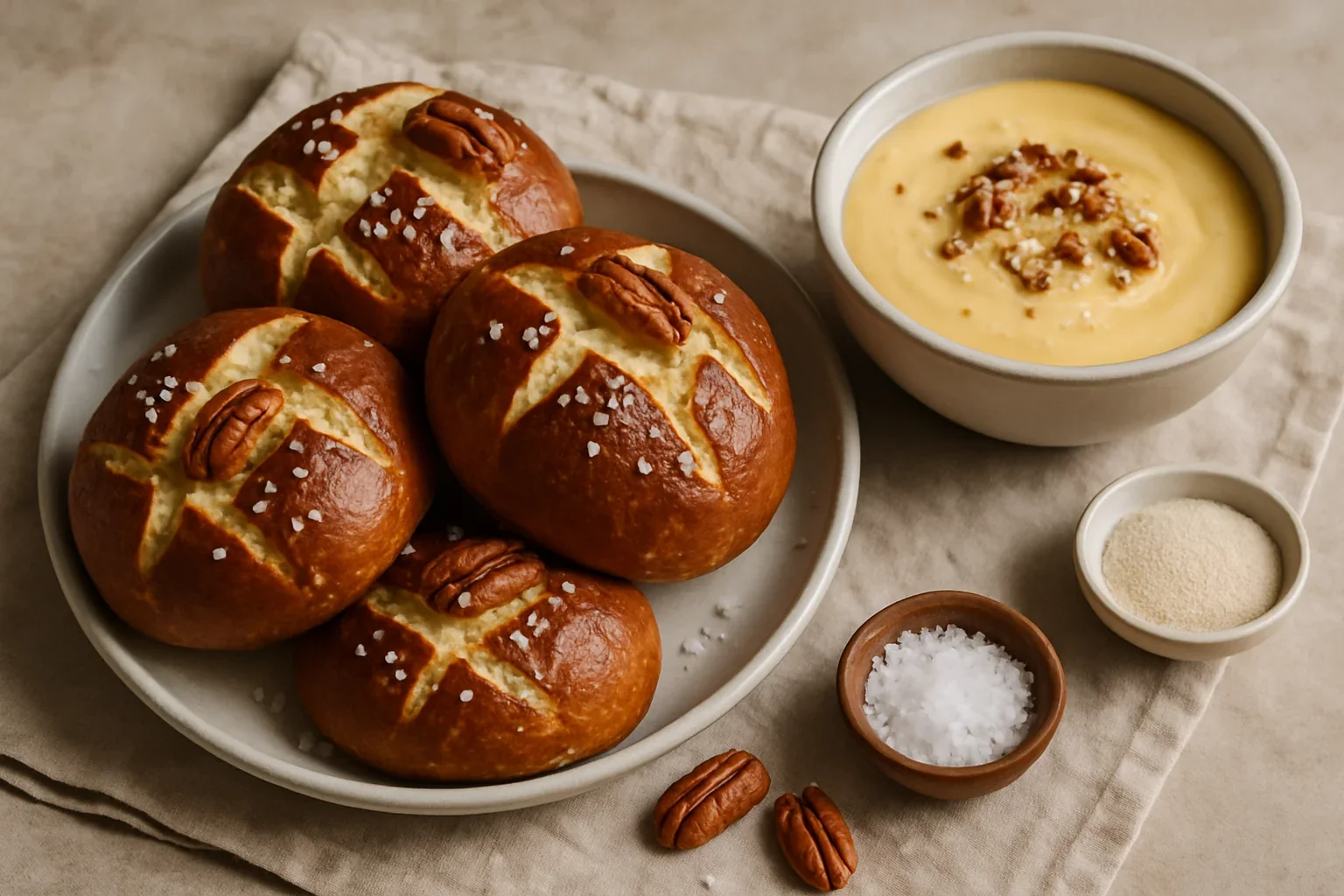 Chifle Pretzel în sos de brânză cu bere