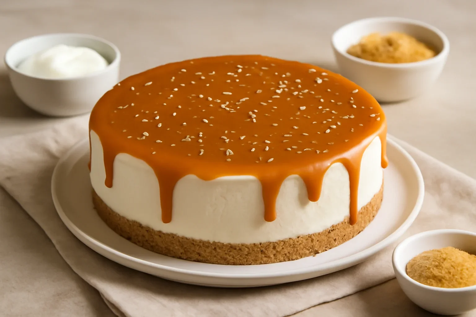Cheesecake cu caramel sarat fara coacere