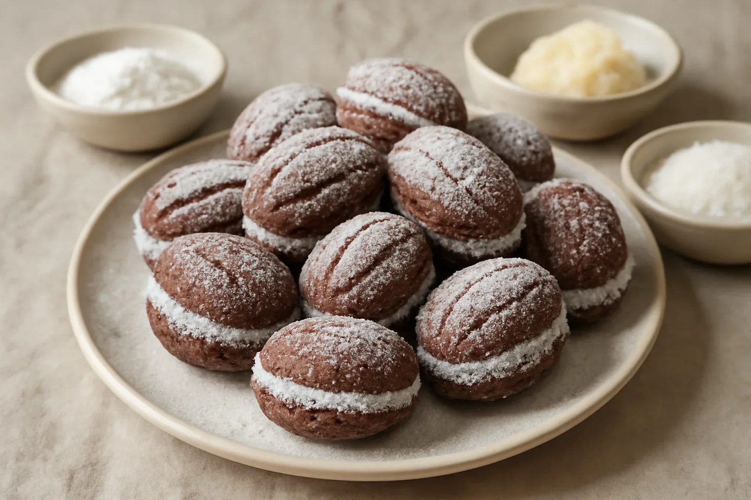 Nuci cu cacao si crema de cocos