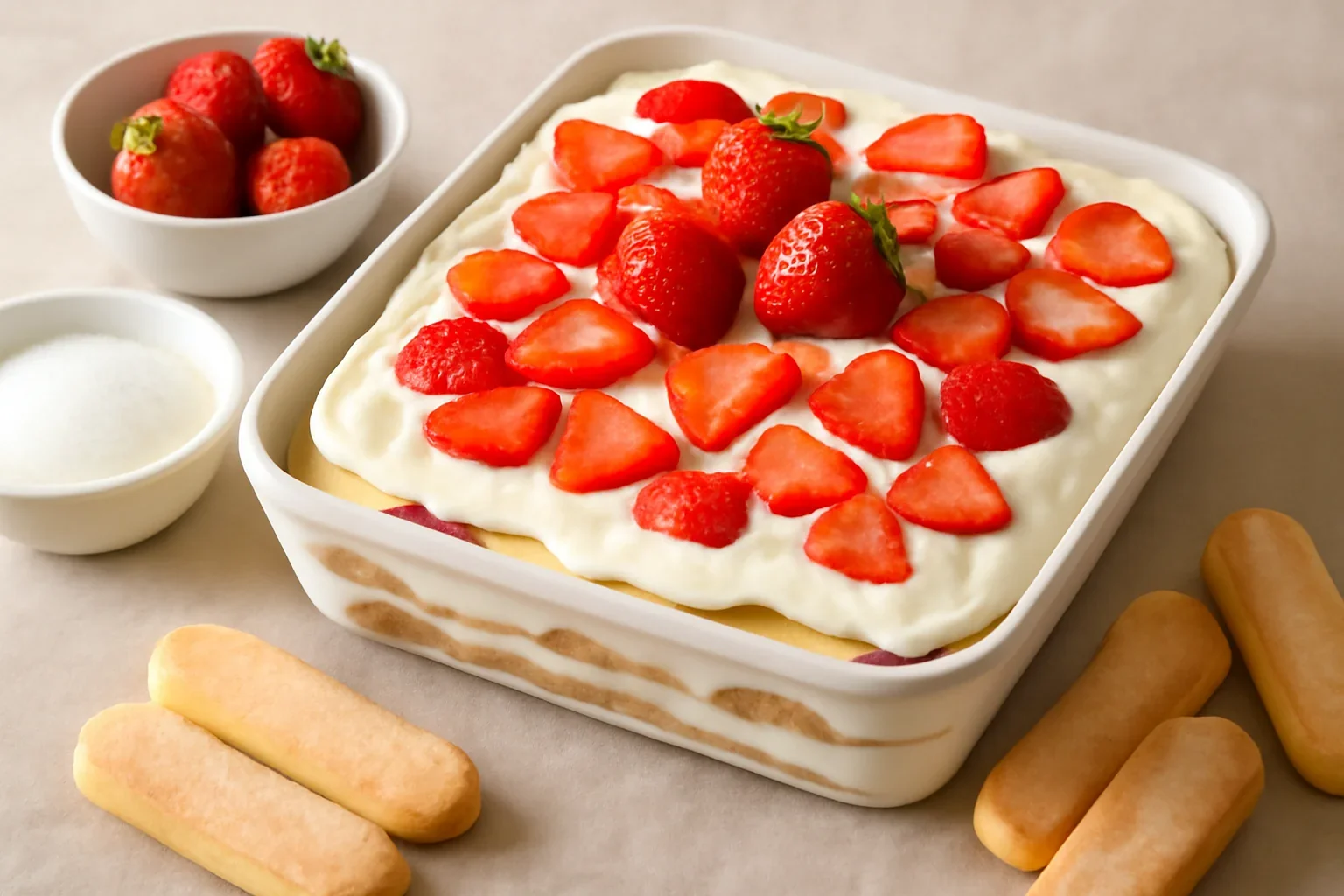 Tiramisu cu iaurt si capsuni