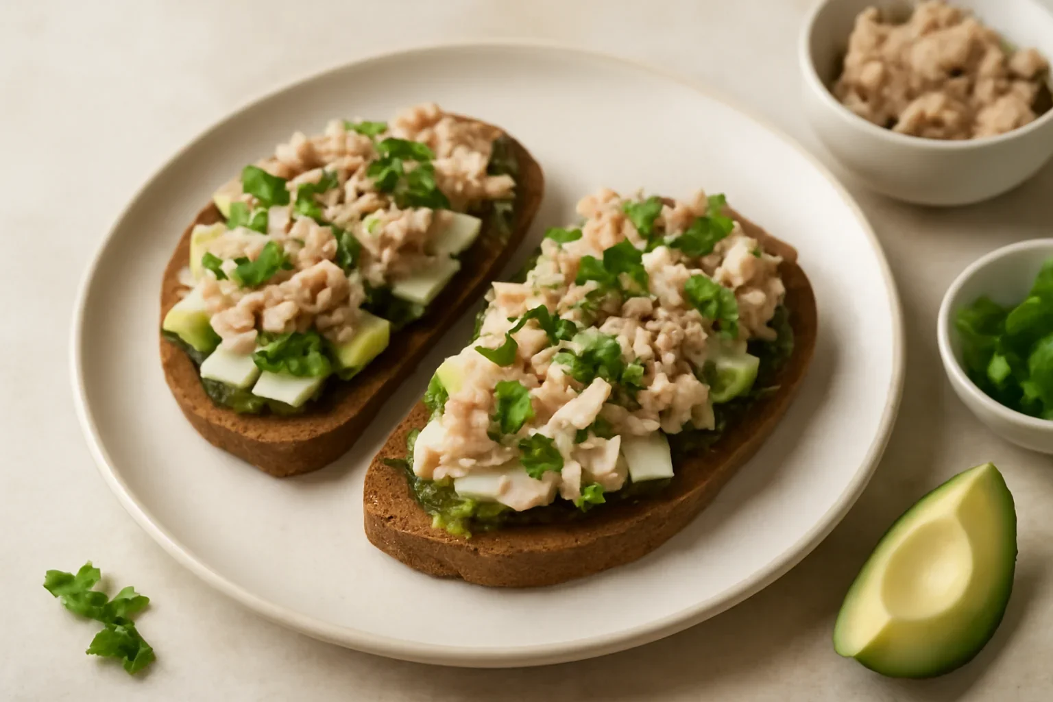 Toast cu ton și avocado