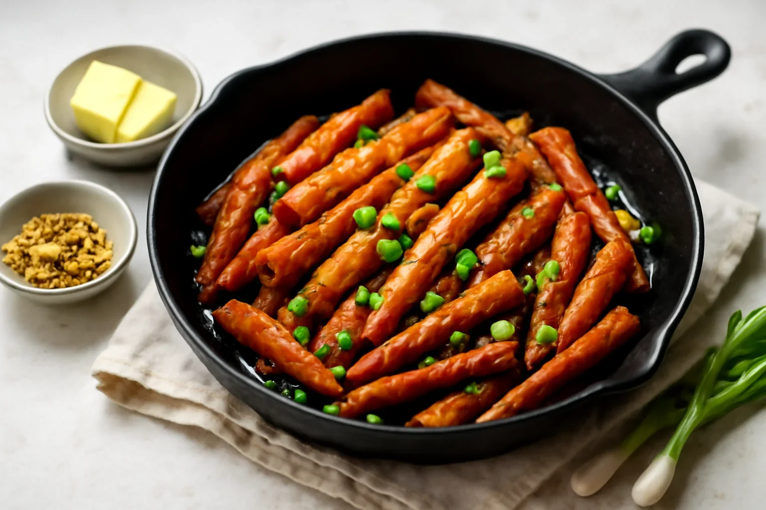 Morcovi caramelizati cu unt sau ulei si usturoi trasi la tigaie