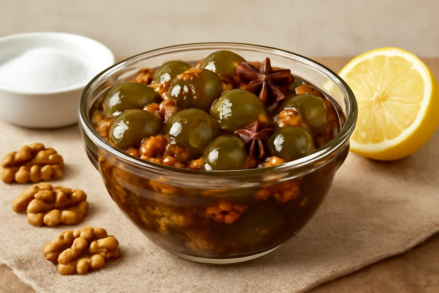 Dulceata de gogonele verzi cu nuca