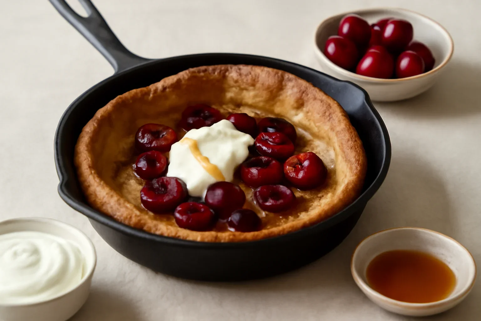Dutch baby cu cireșe