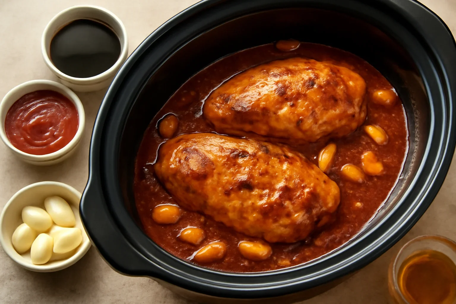 Pui cu miere si usturoi la slow cooker