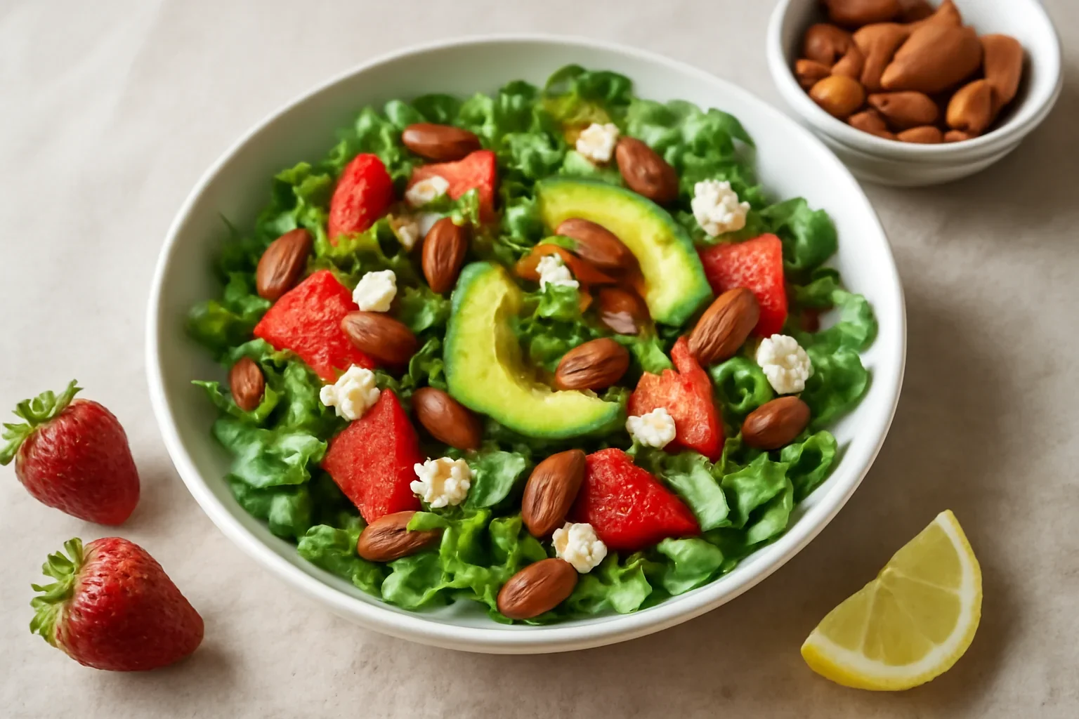 Salată de vară fresh cu avocado și căpșuni