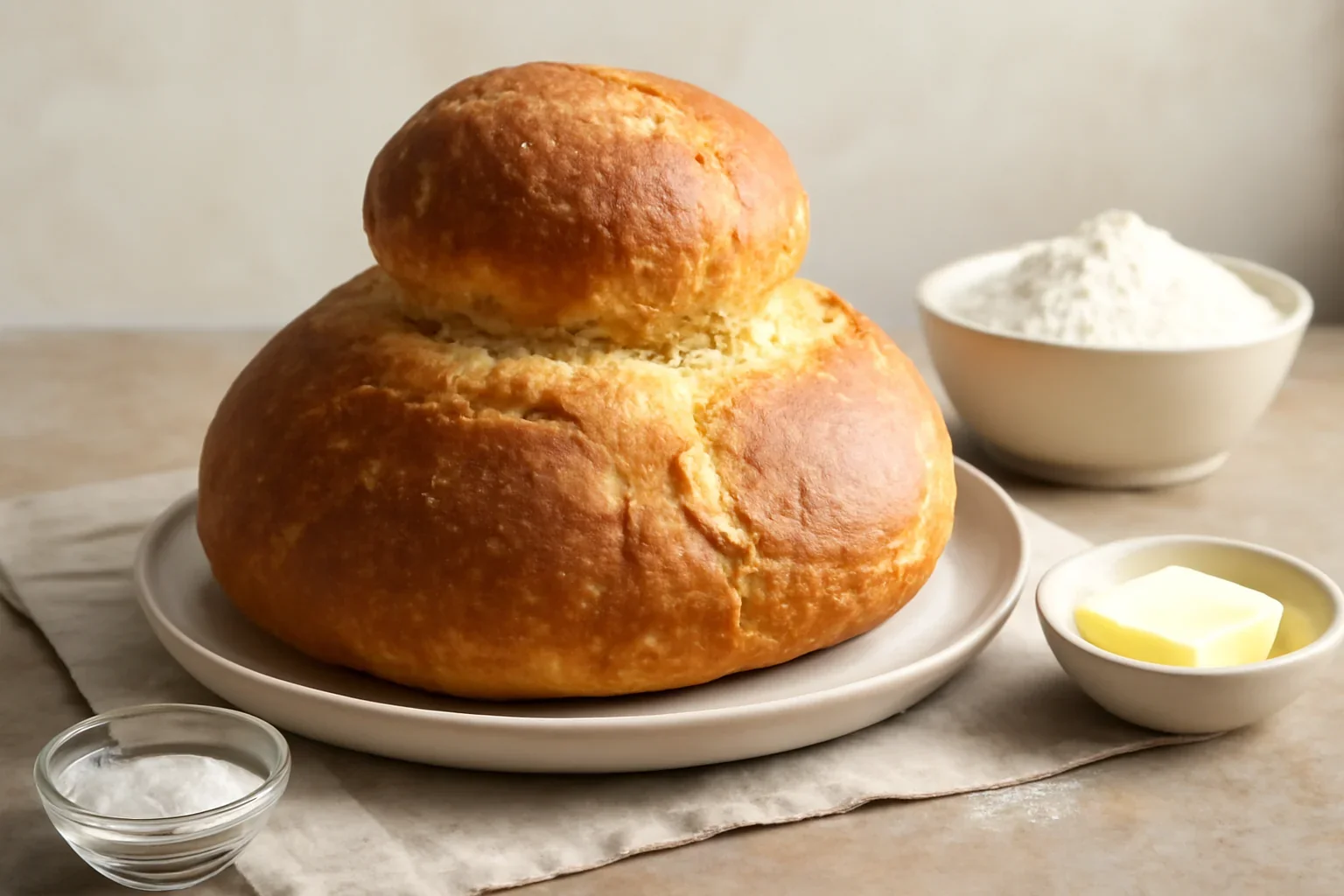 Pâine OZN sau Hopa Mitică – rețeta de pâine englezească cu etaj sau cottage loaf