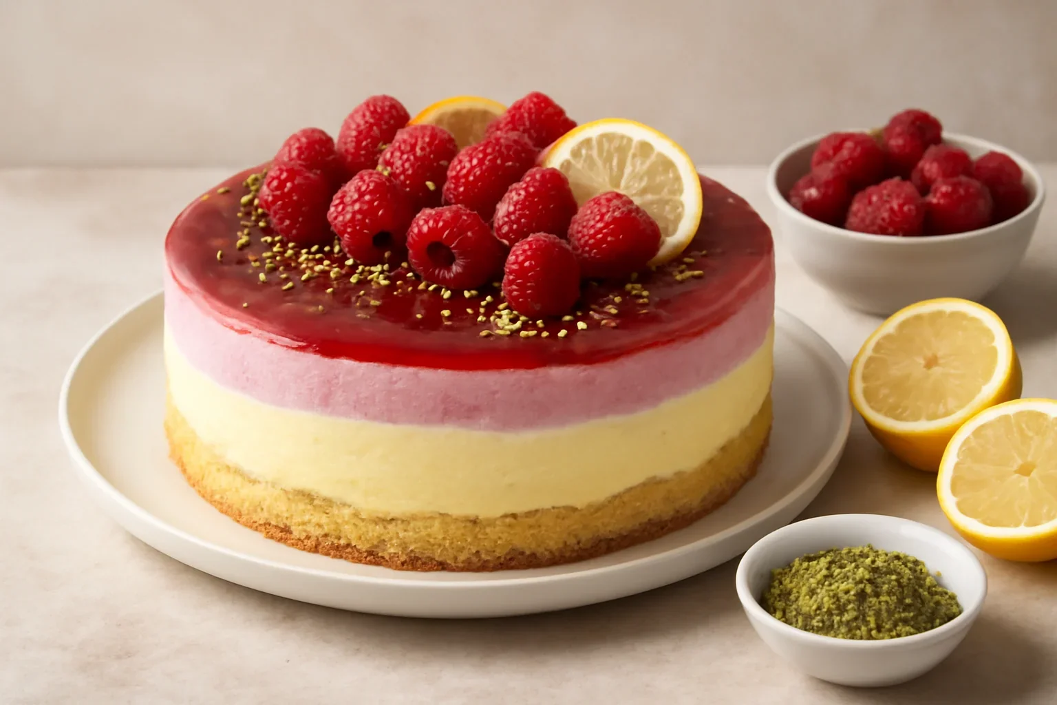 Tort de inghetata cu zmeura si lamaie
