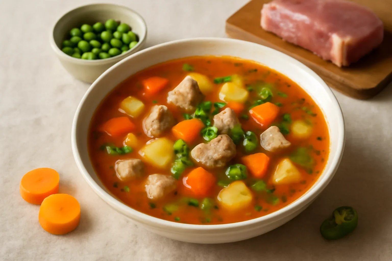 Ciorba cu carne de porc si legume