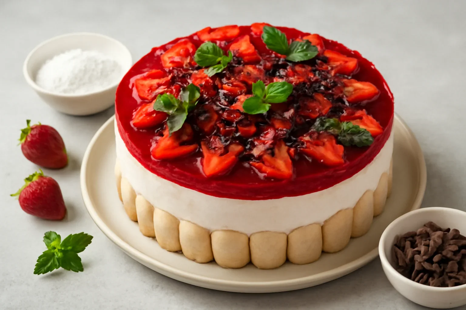 Cheesecake cu capsuni fara coacere