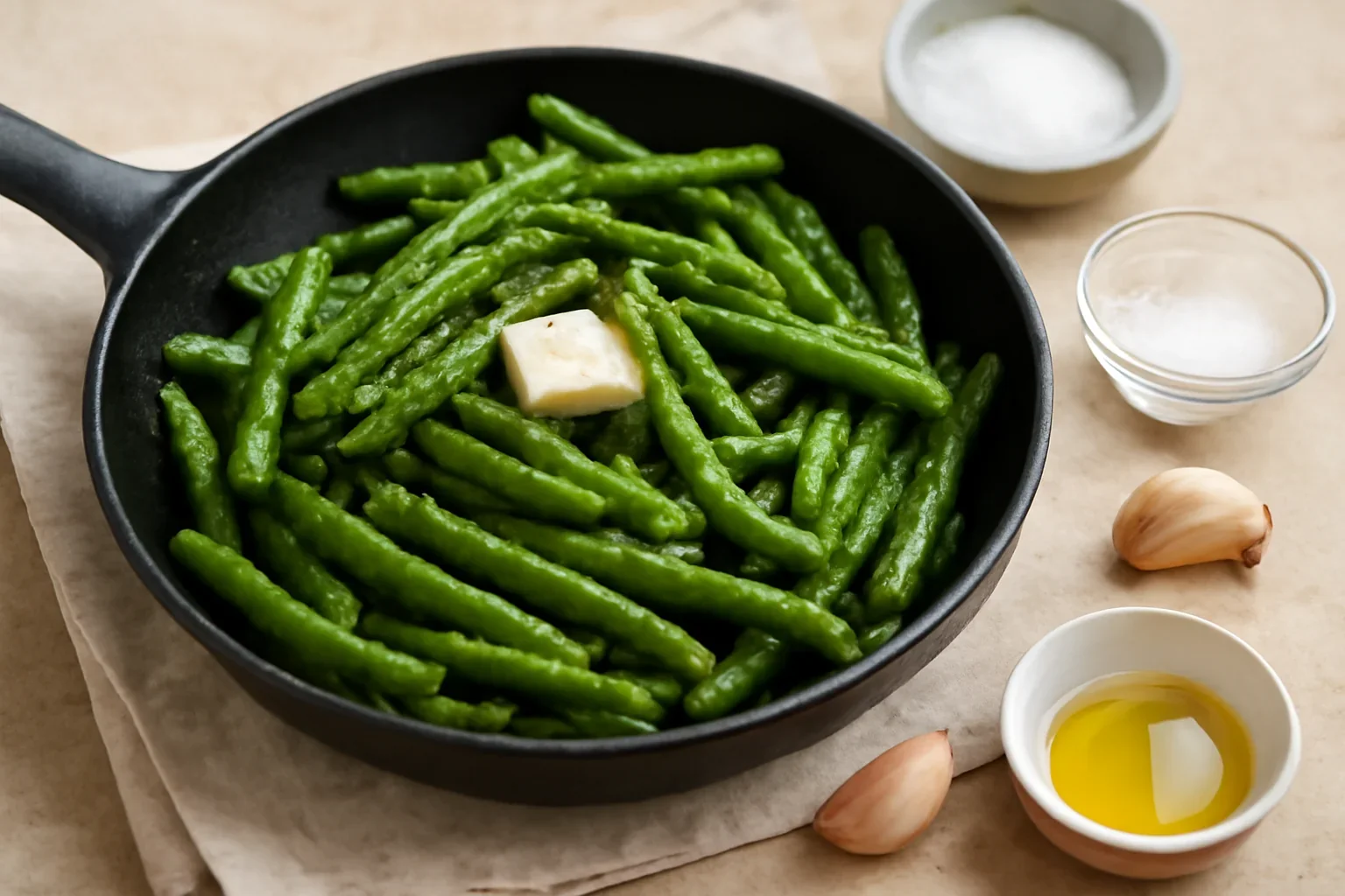 Fasole verde sote – rețetă de garnitură de fasole verde sotată la tigaie