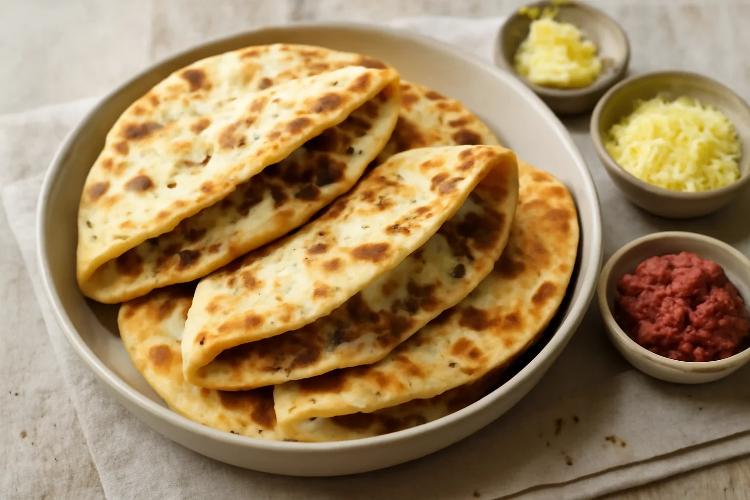 Lipii umplute cu carne tocata si mozzarella