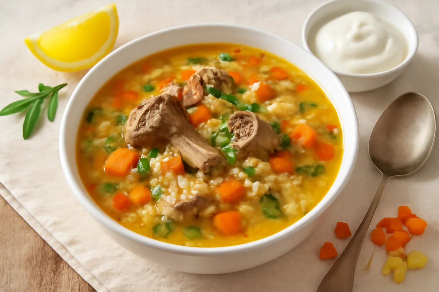 Ciorba de miel cu leustean sau tarhon reteta veche (a la grec)