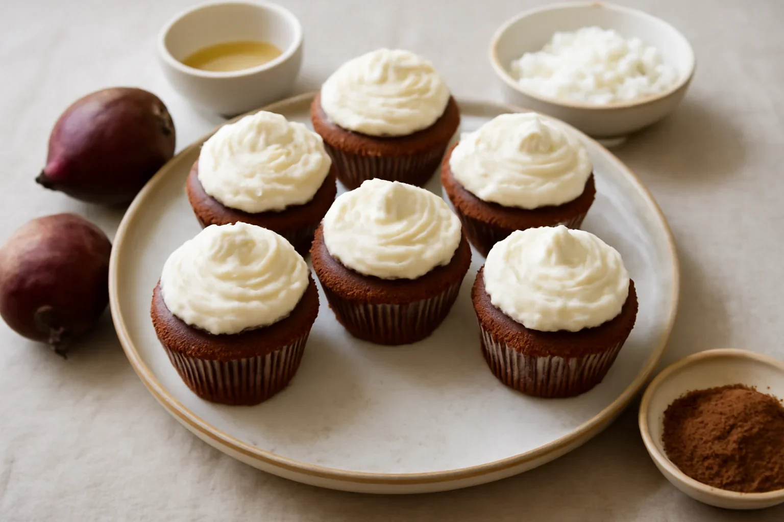 Cupcakes cu sfeclă roșie
