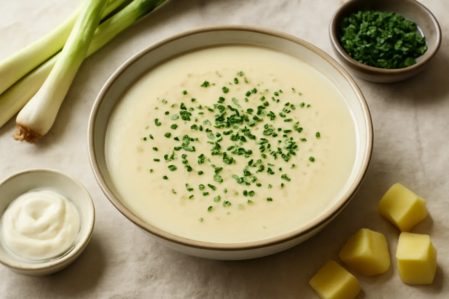 Supă franțuzească de praz (vichyssoise)