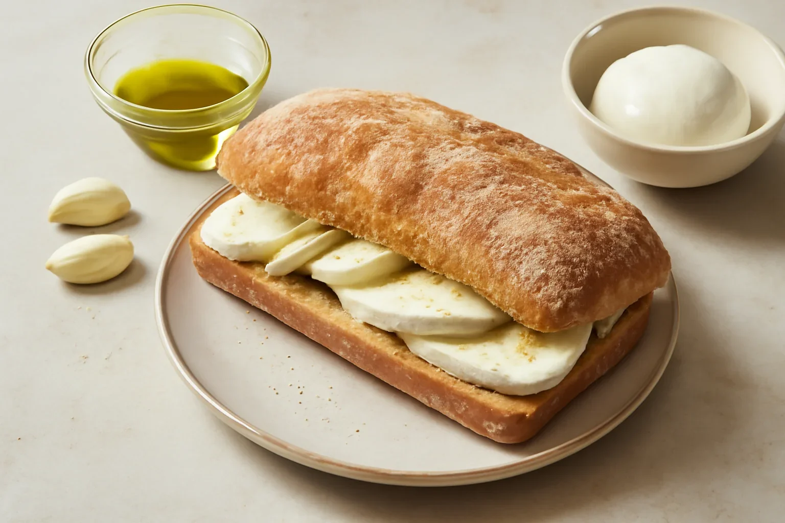 Ciabatta cu mozzarella