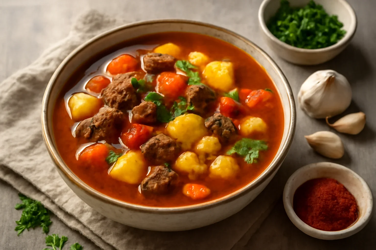 Gulas unguresc traditional – reteta clasica de gulyásleves + VIDEO