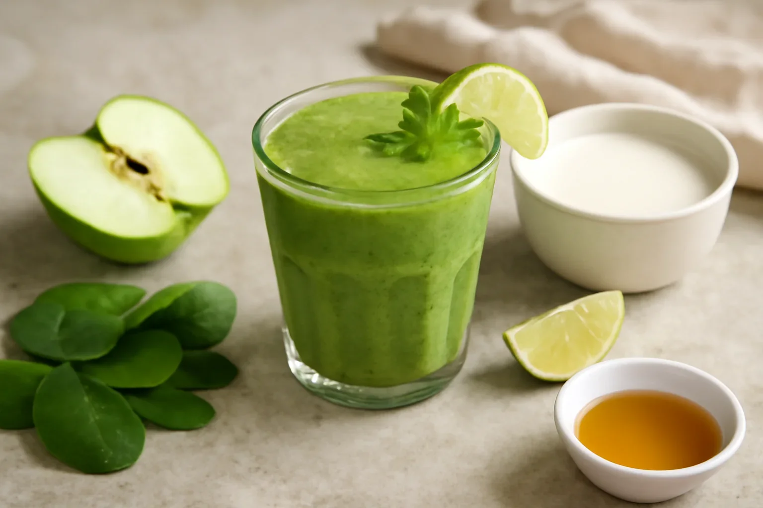 Smoothie de mere cu mentă și lime