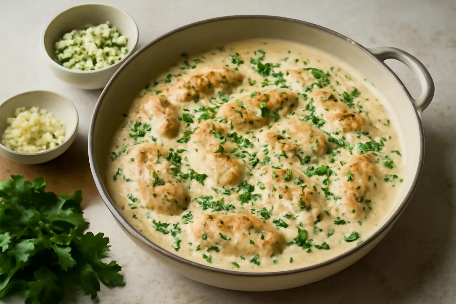 Pui cu sos de gorgonzola