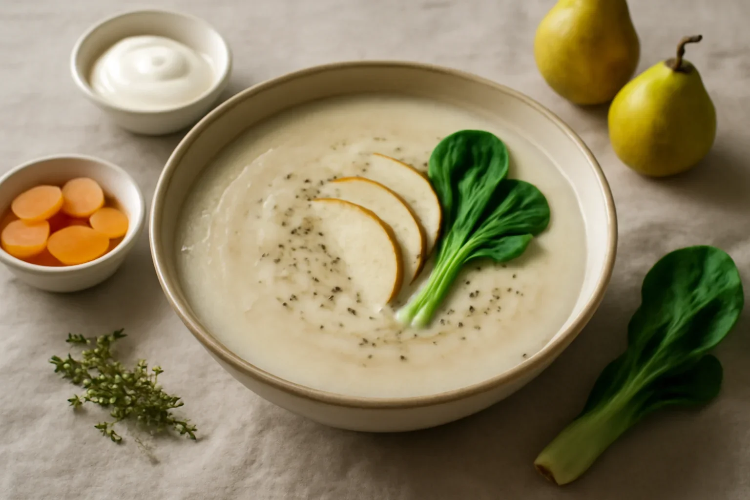 Supa crema de telina cu pere