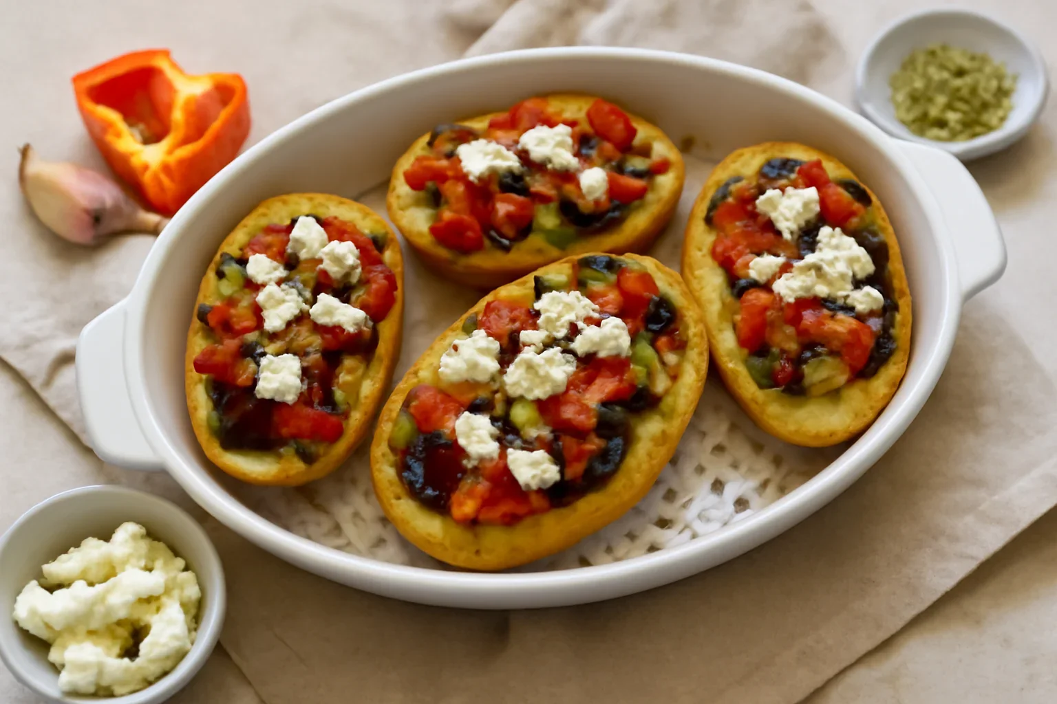 Cartofi umpluti cu legume (ratatouille) reteta de post