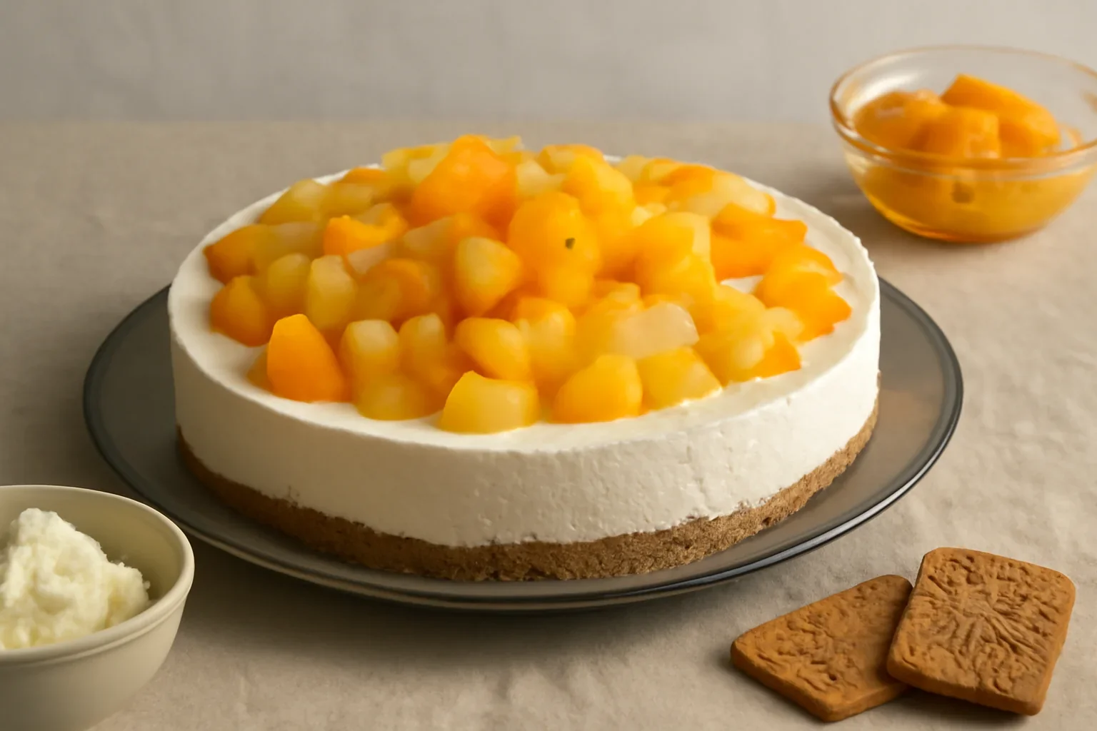 Tort fara coacere cu fructe din compot