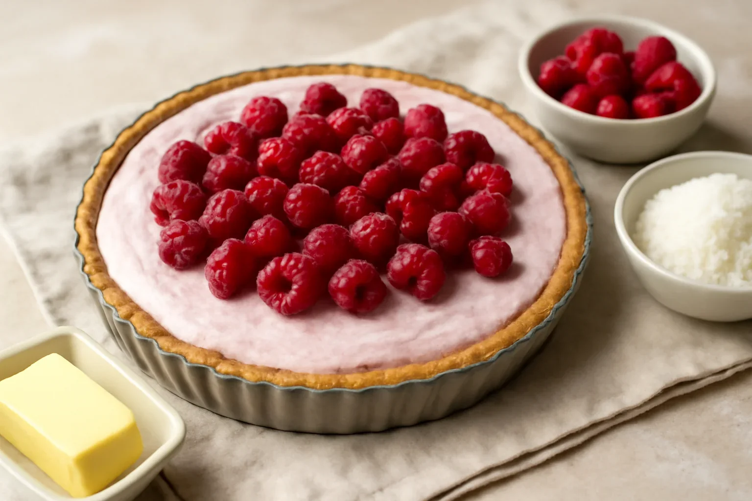 Tarta cu crema fina de zmeura – fara coacere