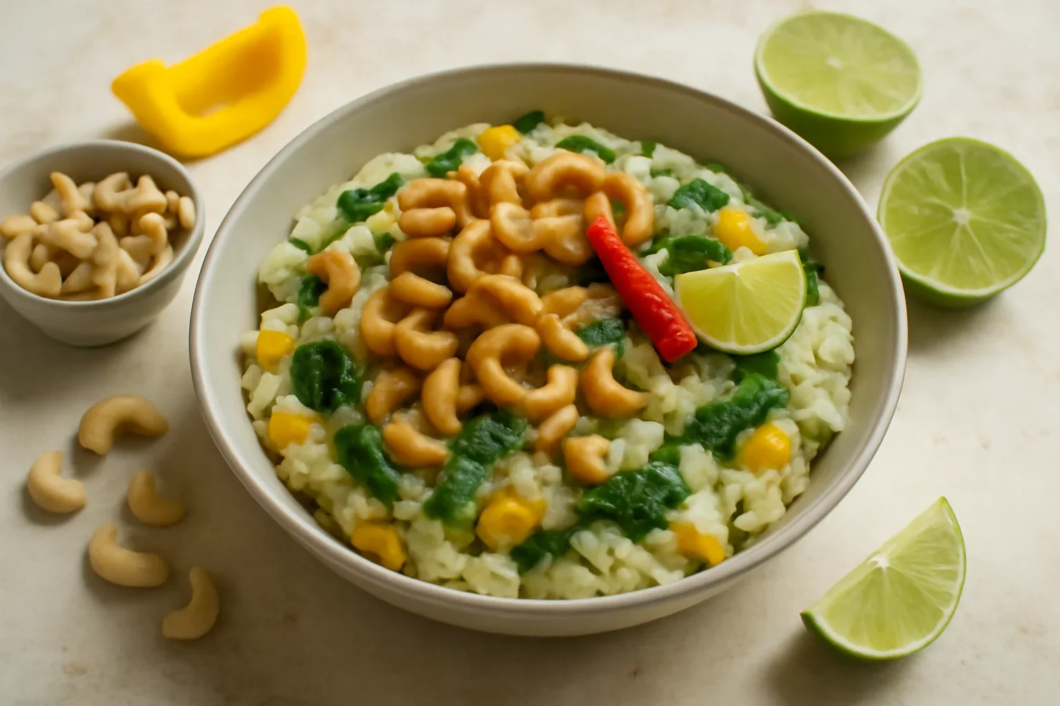Risotto thailandez cu lapte de cocos și nuci caju