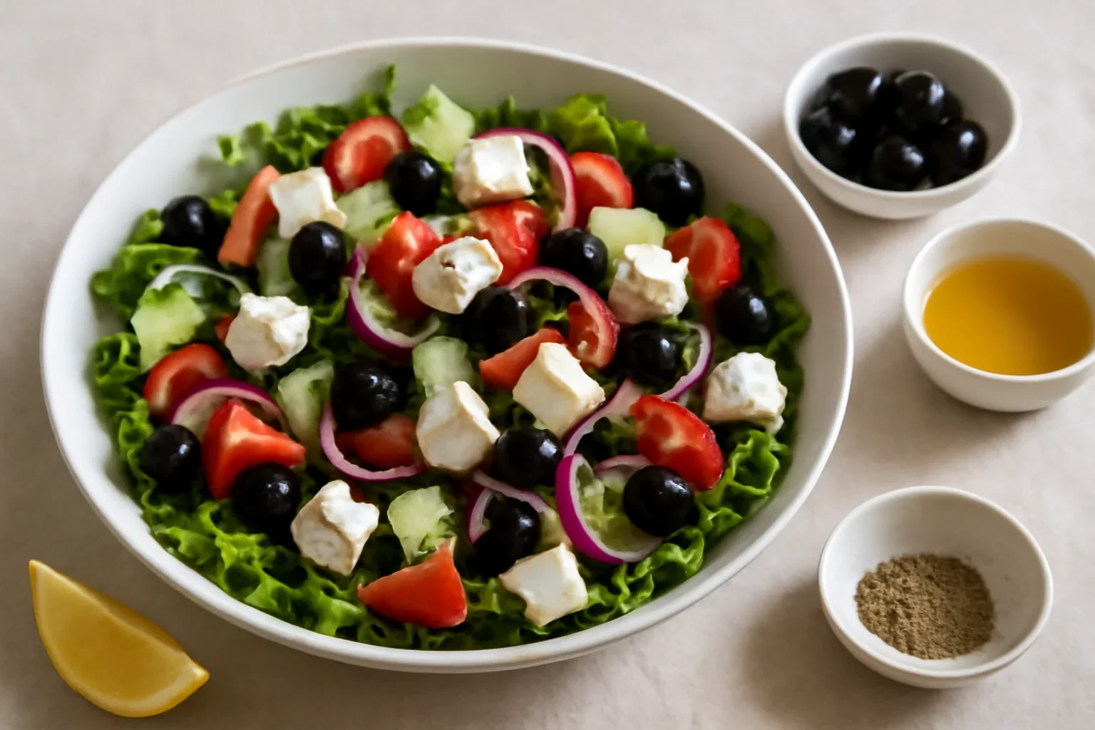 Salata greceasca cu branza feta