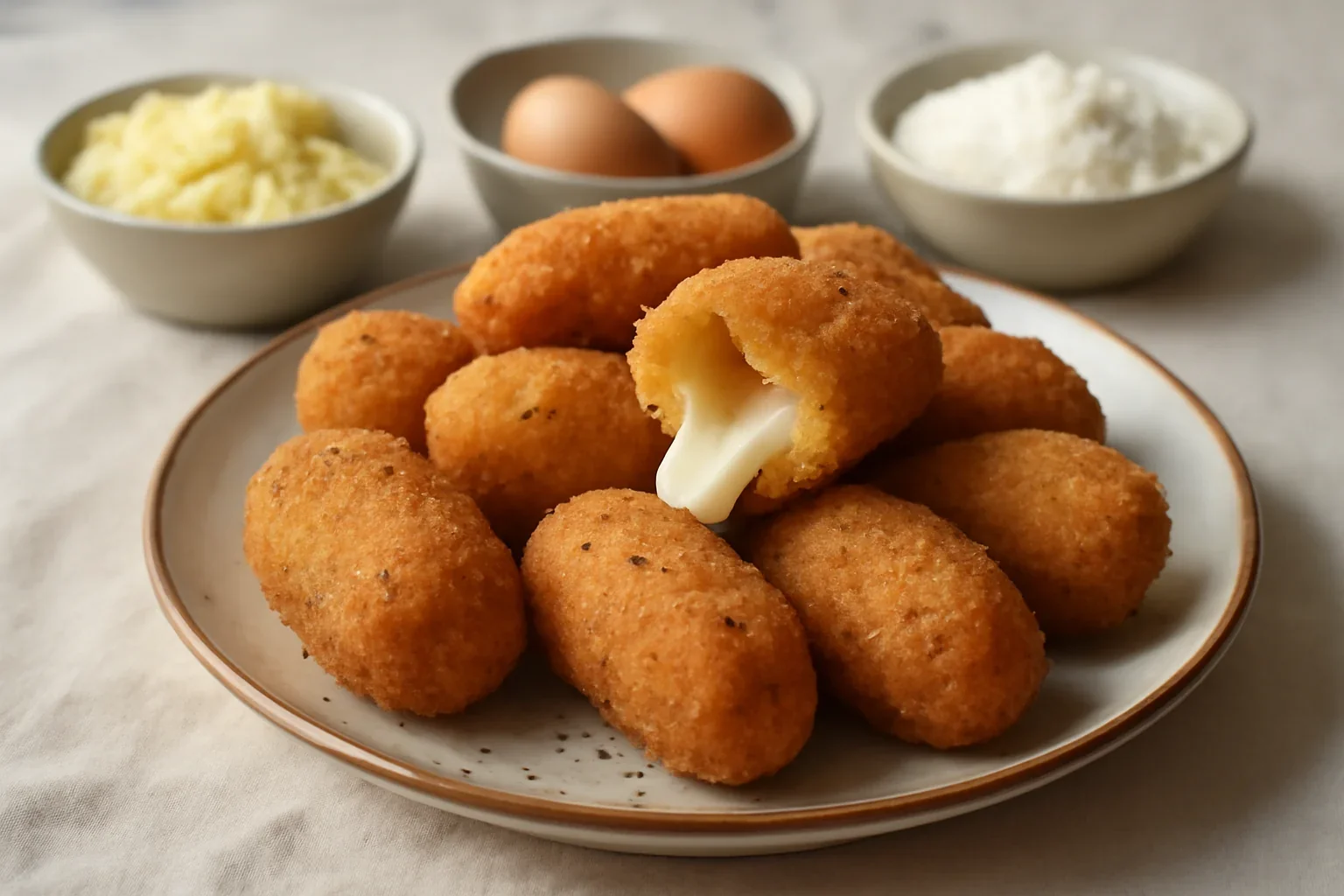 Crochete de cascaval cu mozzarella