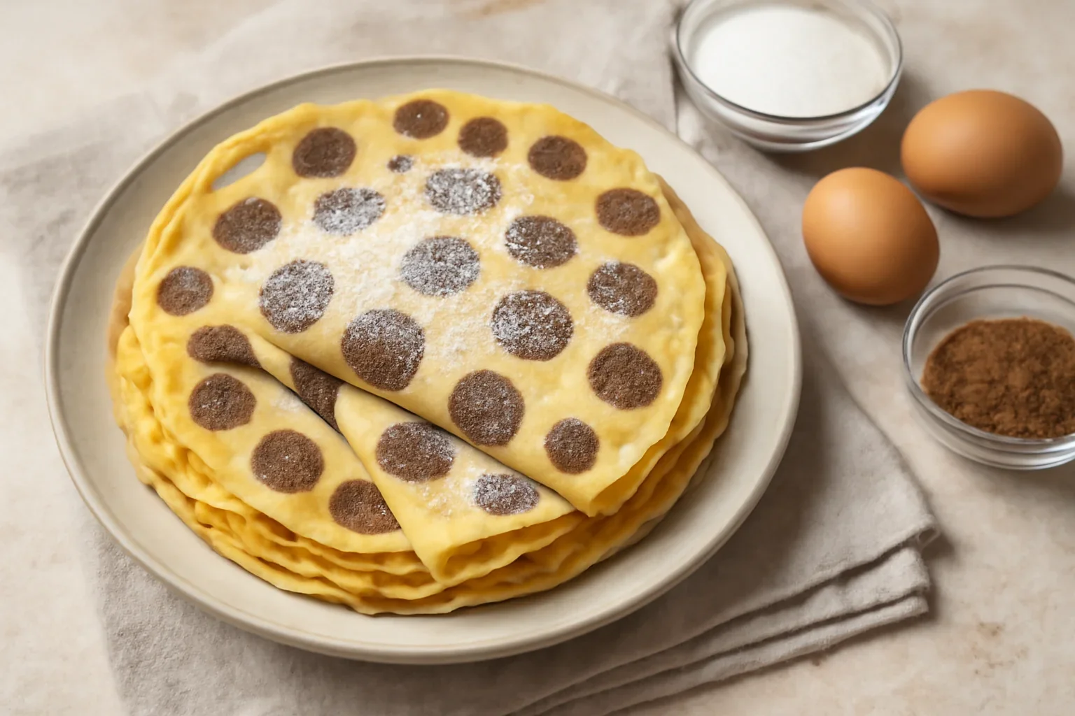 Clatite festive cu buline de cacao, reteta simpla, pas cu pas