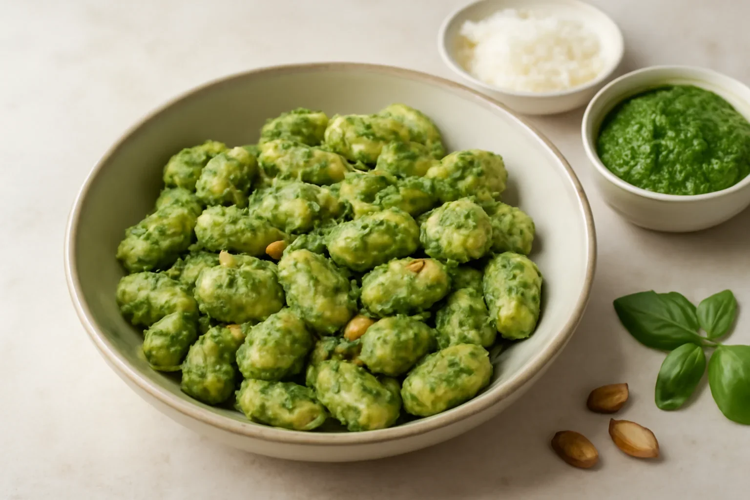 Gnocchi cu pesto verde