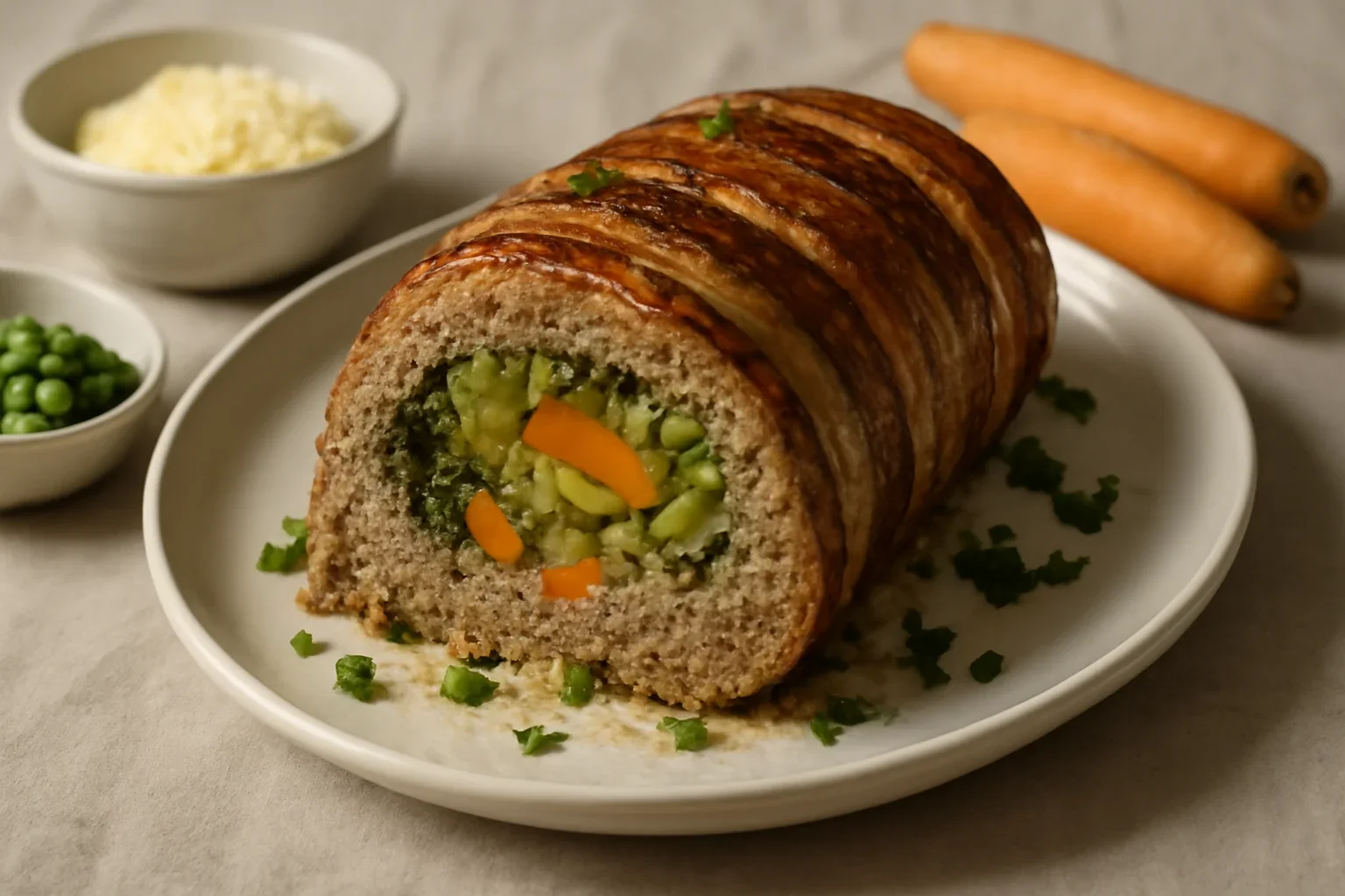 Rulada de carne cu legume