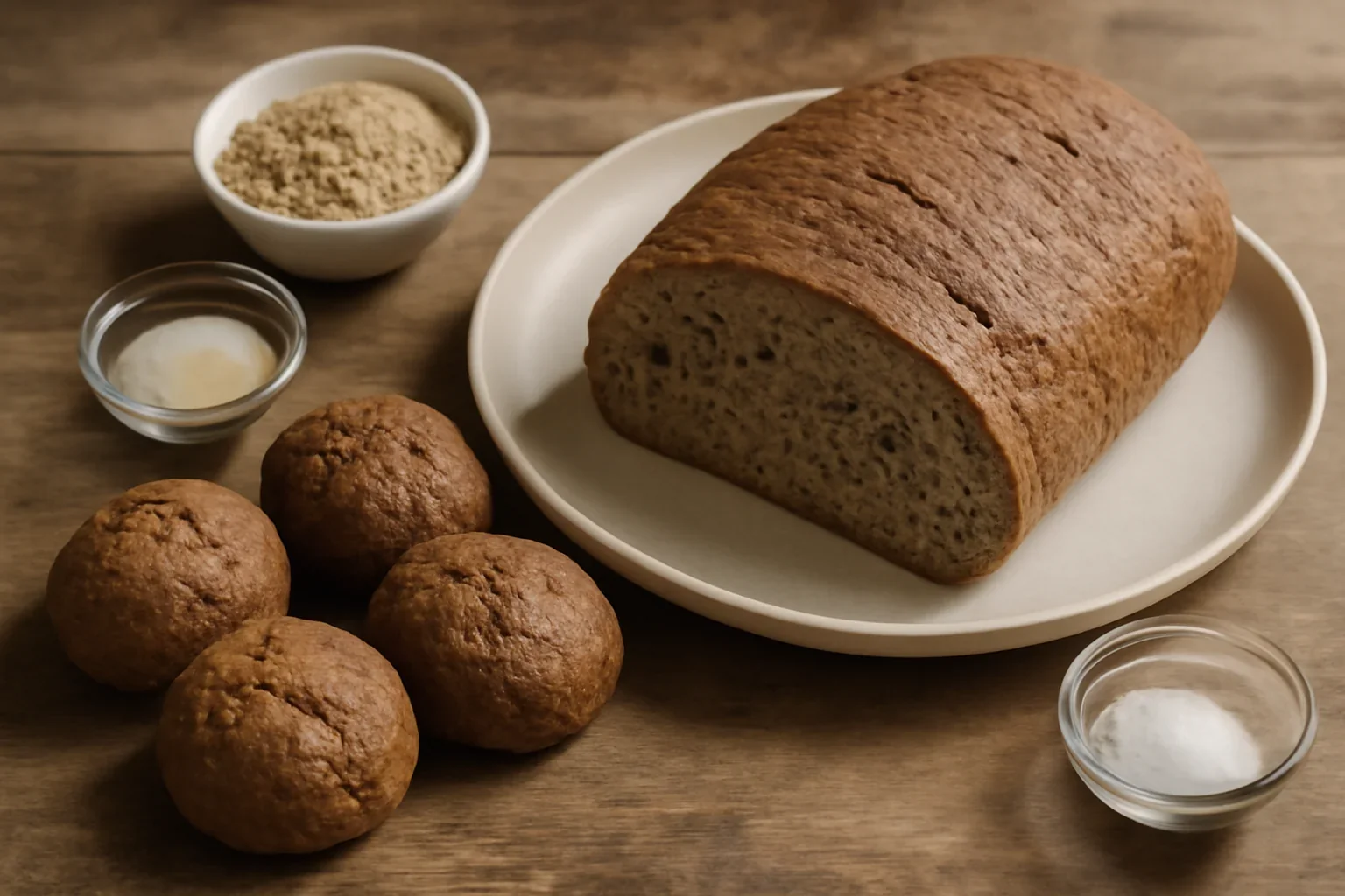 Chifle si paine cu putin gluten din faina de secara, cu nuca