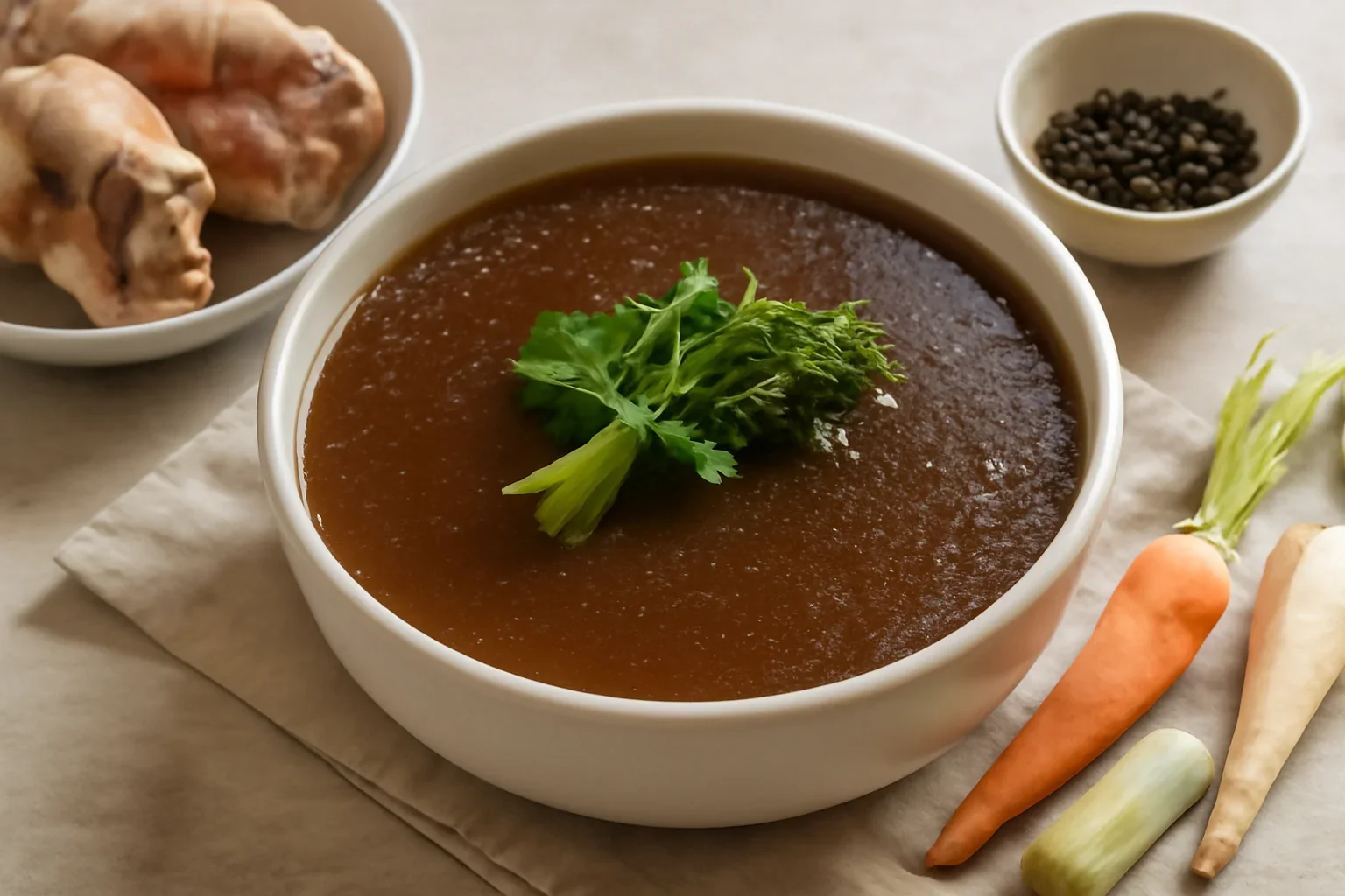 Supă concentrată de oase (gelatinoasă) – rețeta video clasică de bază de mâncare (demi glace)