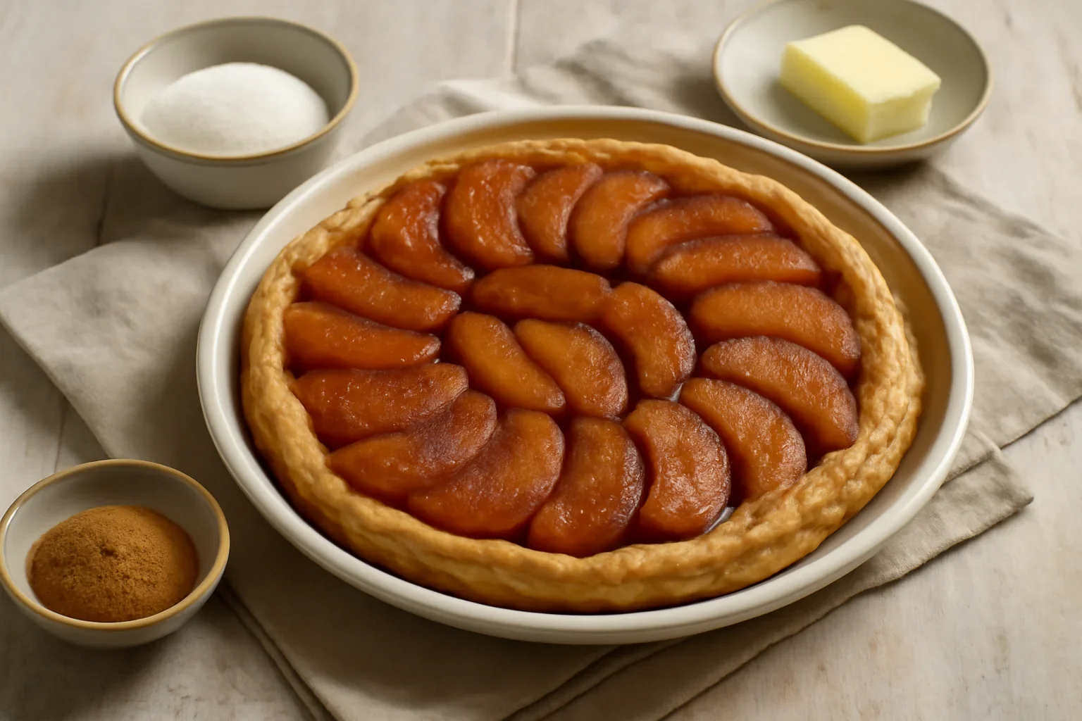 Tarta Tatin cu aluat fraged, mere si scortisoara, reteta si povestea
