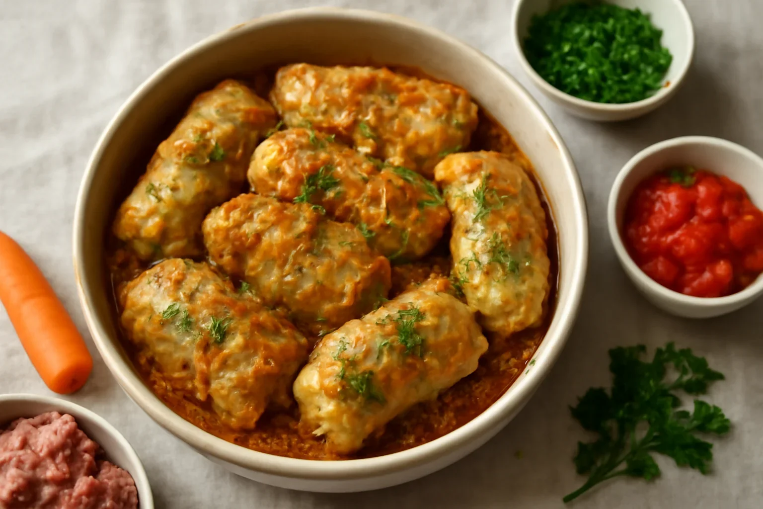 Sarmale din carne de porc cu pasat si varza murata