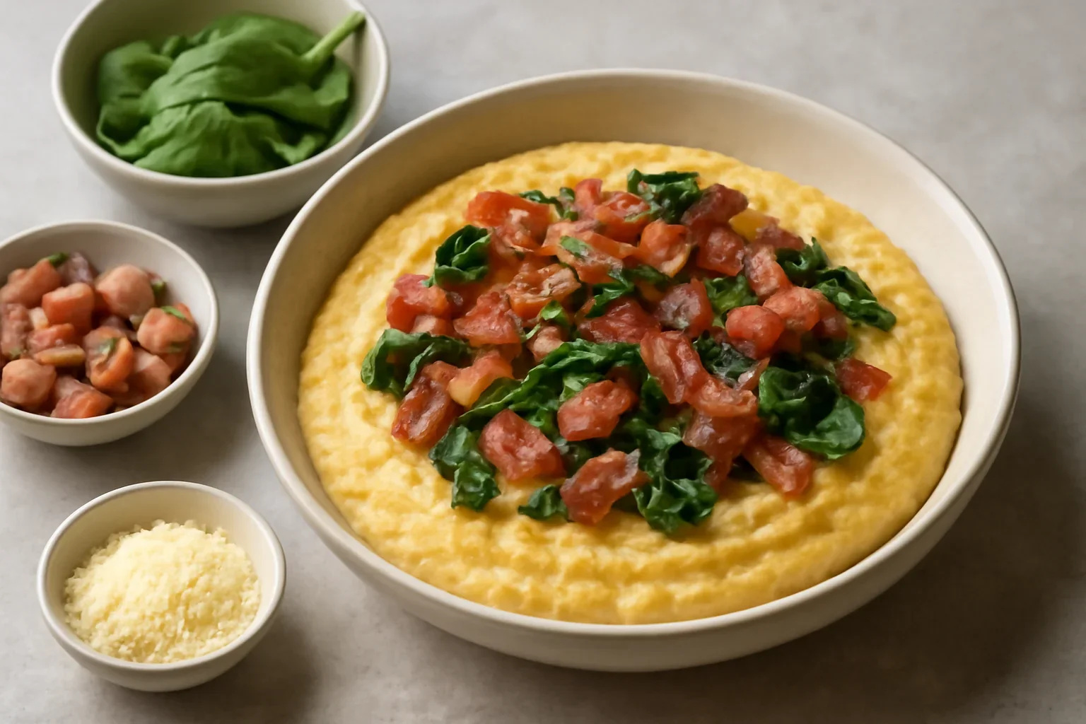Polenta cremoasa cu pancetta