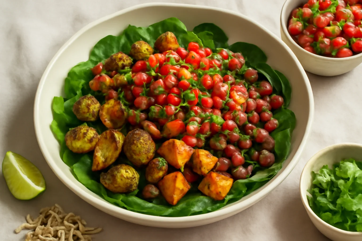 Salată cu varză de Bruxelles și salsa