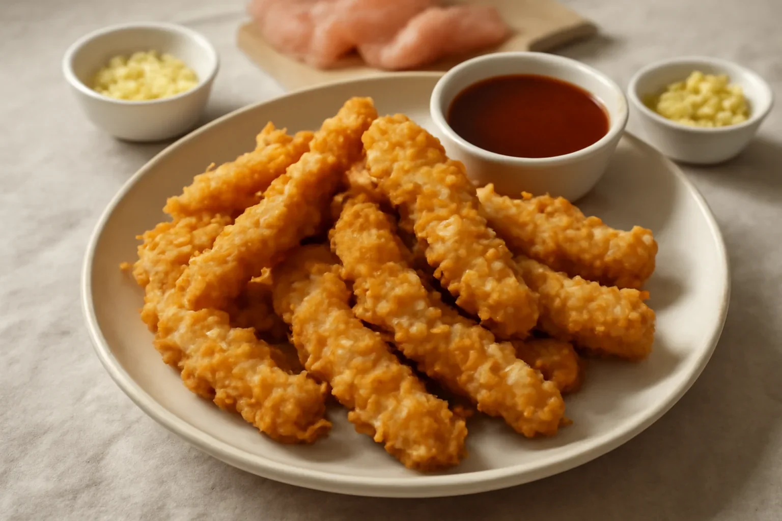 Tempura de pui – rețeta de crispy strips din piept de pui în aluat crocant