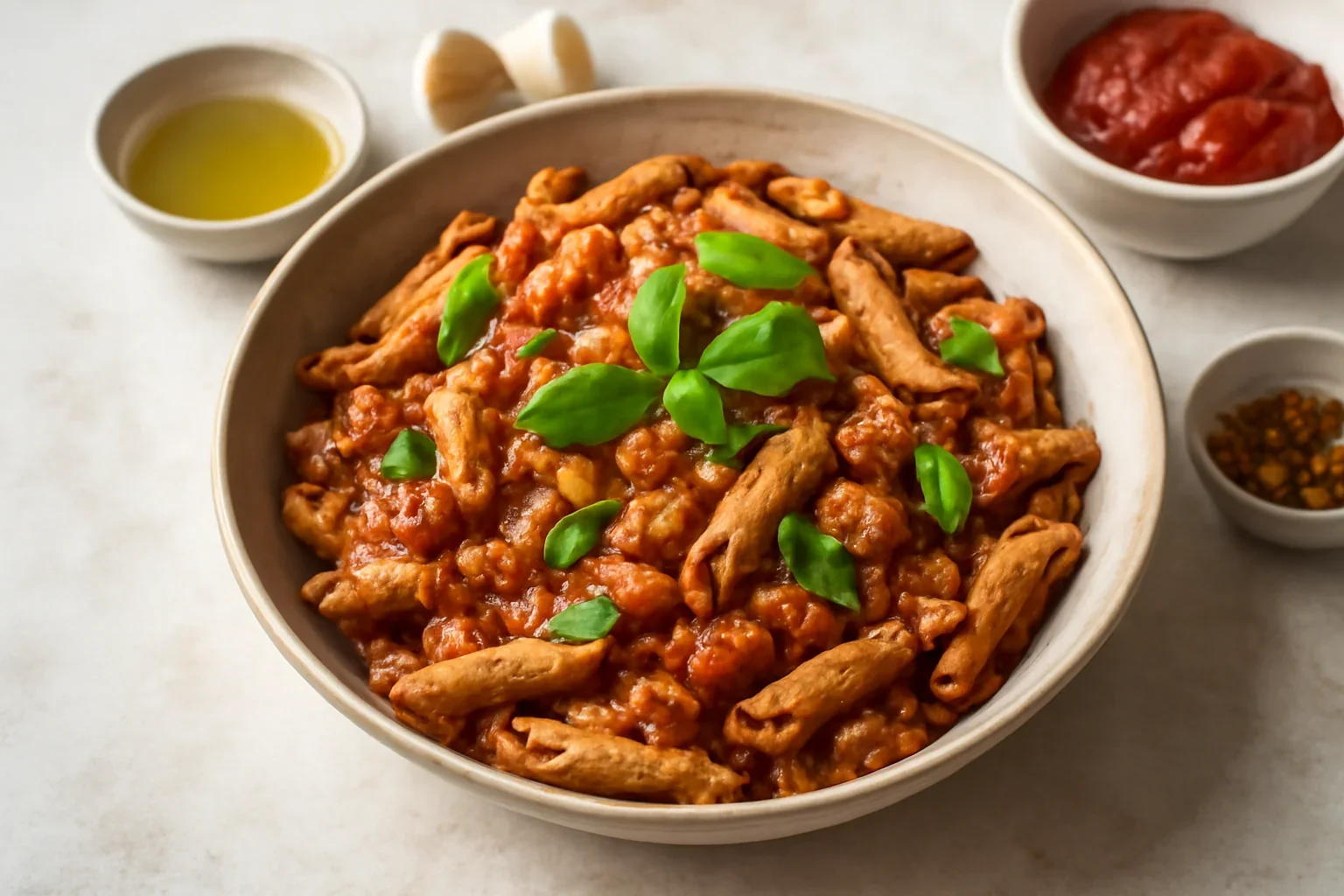 Penne integrale cu ton