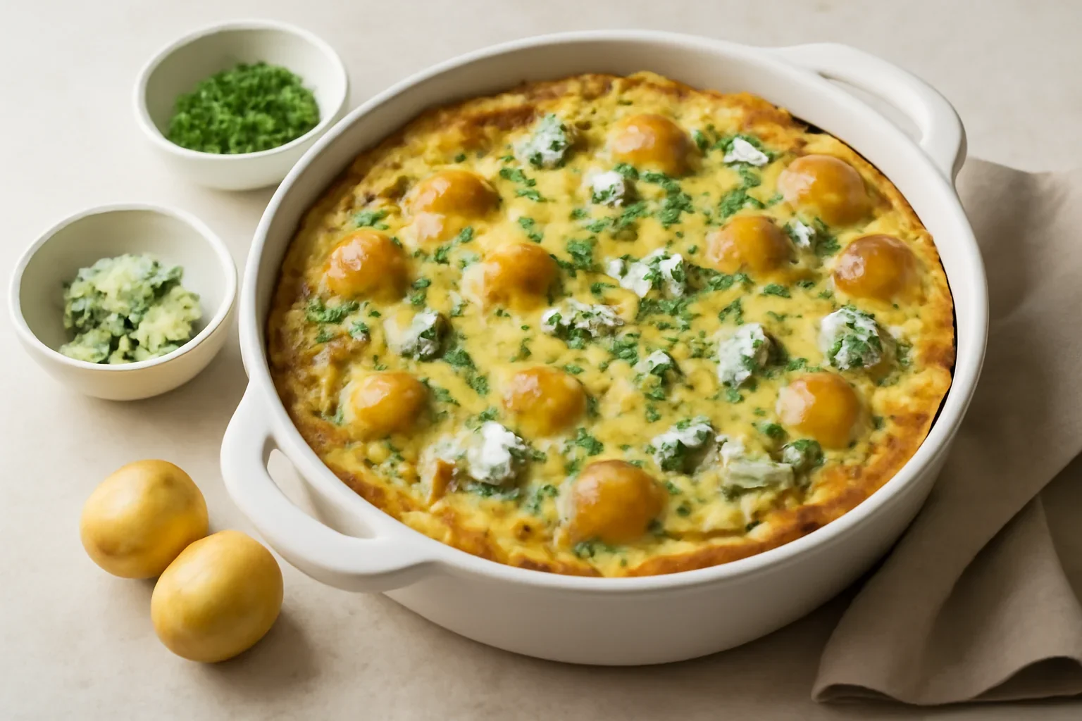 Spaghetti din dovlecei la cuptor cu branza si cartofi noi – frittata di zucchine