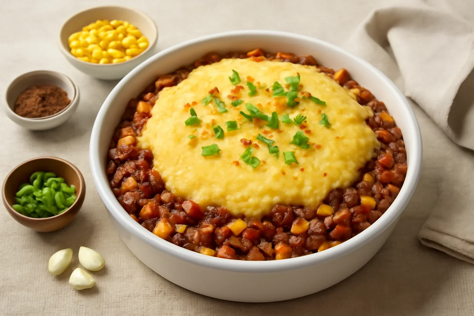 Casserole de curcan cu mămăligă