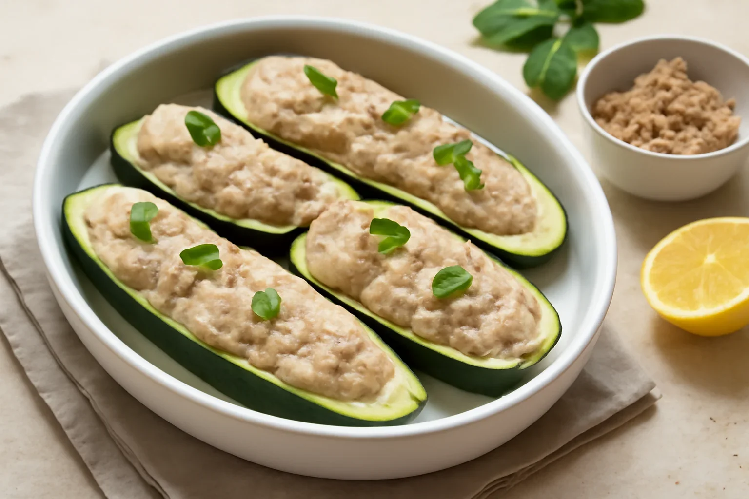 Dovlecei cu mousse de ton